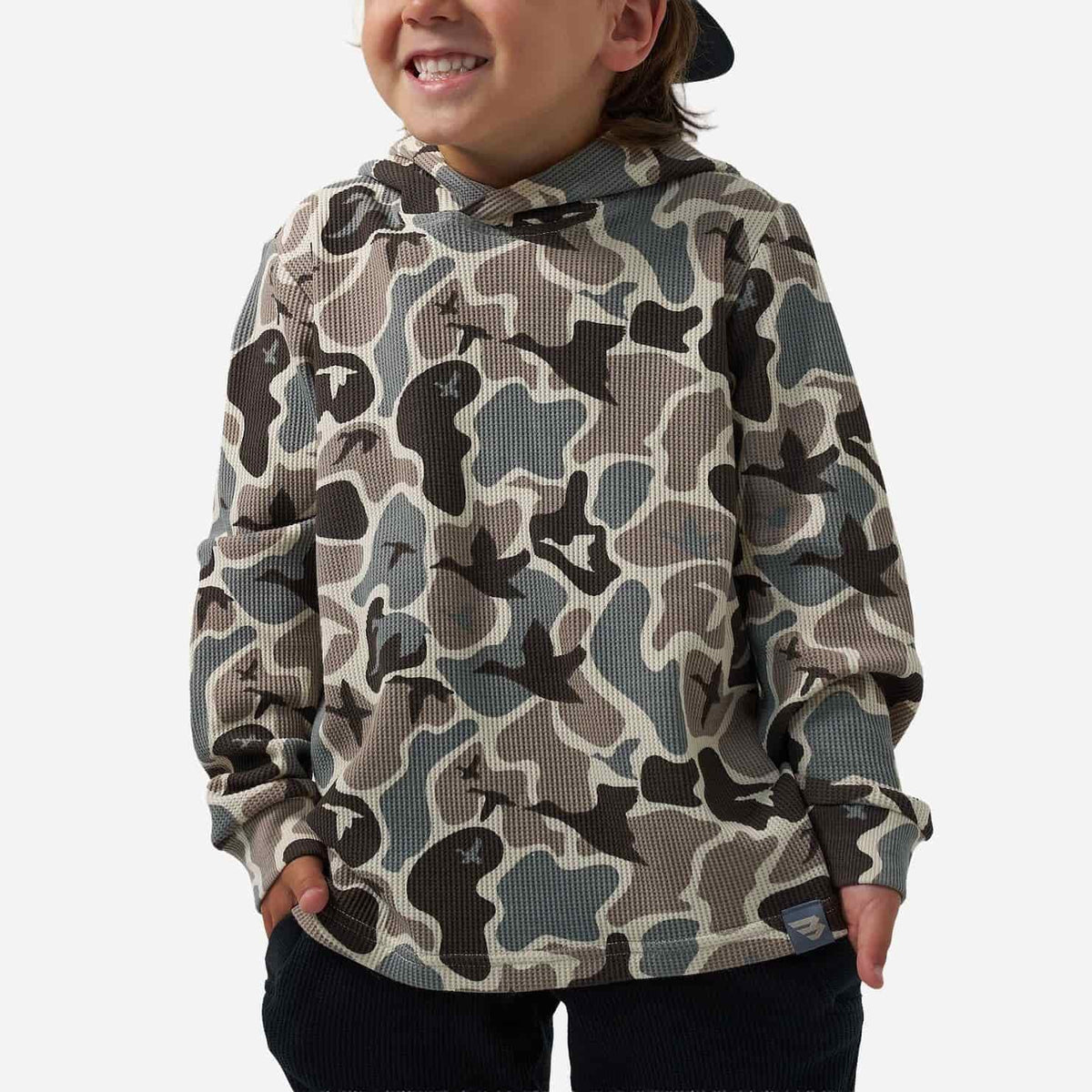 BURLEBO Youth Thermal Hoodie in Mallard Mayhem Camo