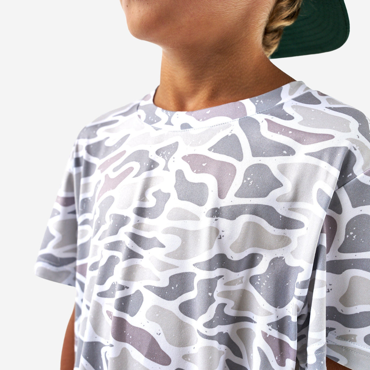 BURLEBO White Camo youth tee outdoor lifestyle