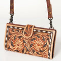 LC-ADBG832 Tooled Leather Western Crossbody Wallet Floral