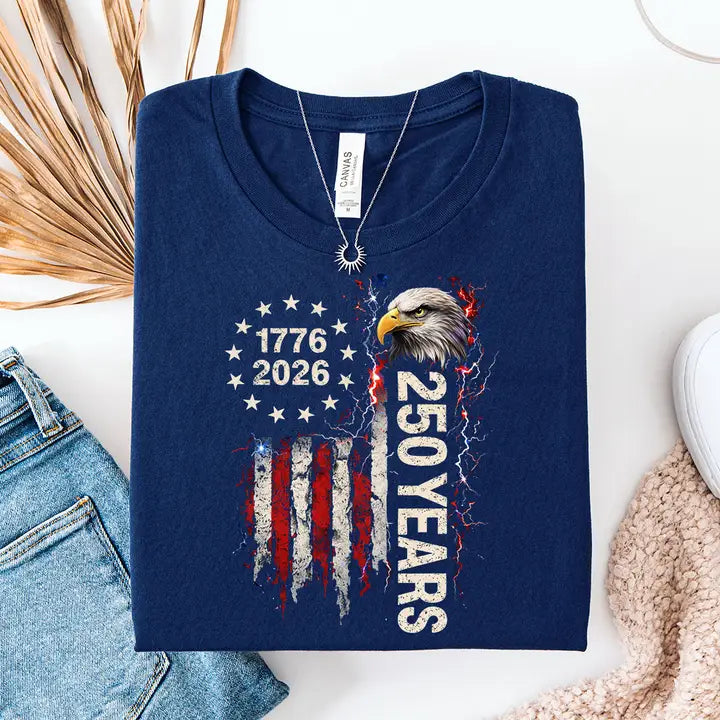 USA 250 Anniversary Shirt, Eagle American Flag, 4th of July