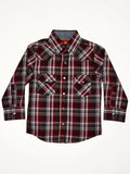 Red Plaid Western Long Sleeve Snap Shirts