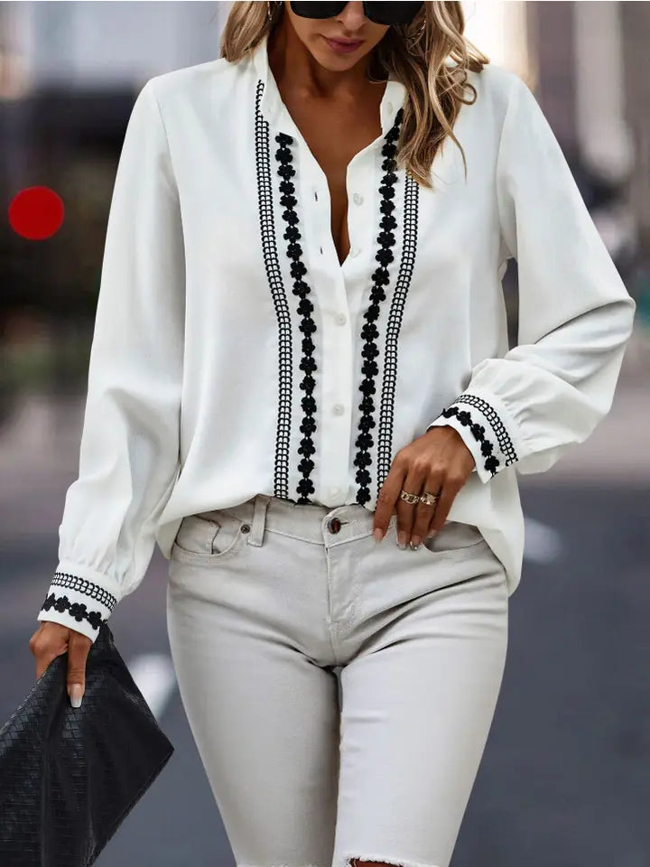 Western White Long Sleeve Dress Shirt
