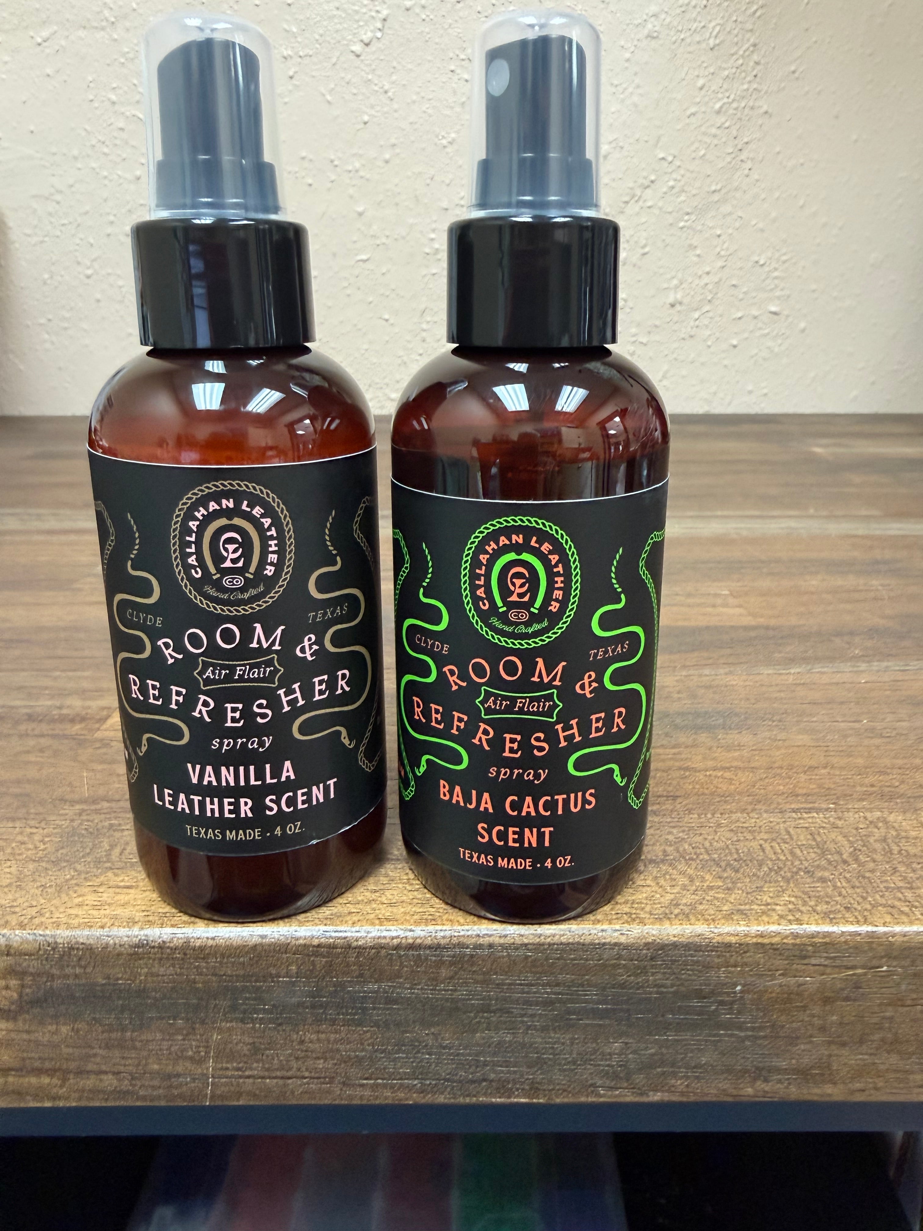 Callahan Leather Co. Room & Air Flair Refresher Spray in Baja Cactus and Warm Vanilla Leather