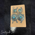 Teal Concho Dangle Earrings