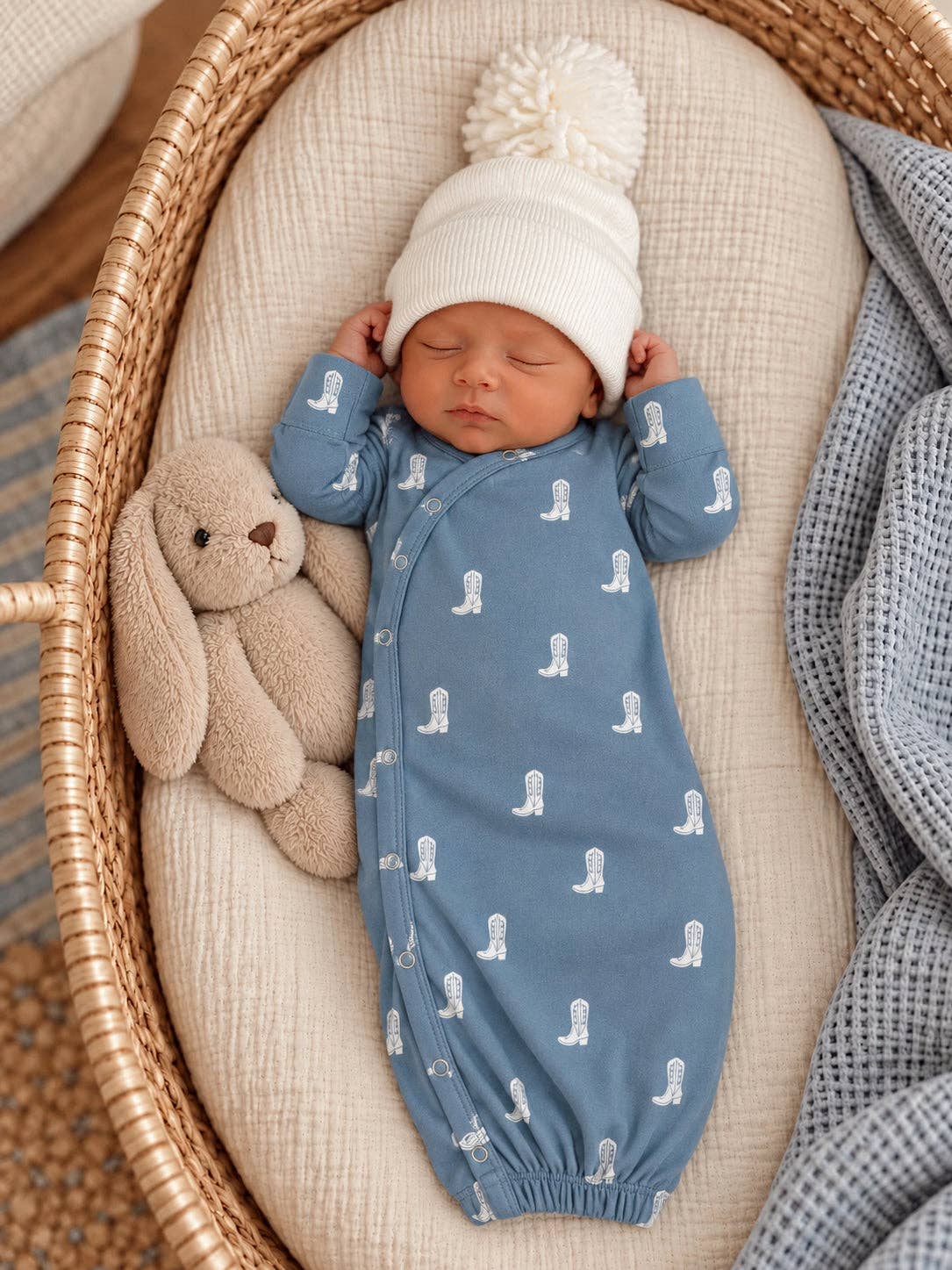 Cowboy Boots Organic Cotton Baby Gown