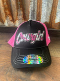 Cowgirl Hardware youth Sassy Cowgirl black and pink rhinestone cap