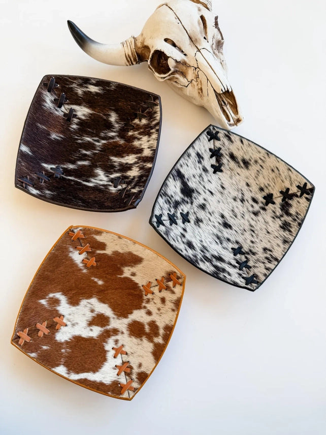 Cowhide Leather Tray - Jewelry Storage