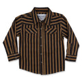 Cowkid Black & Gold Stripe Long Sleeve Pearl Snap