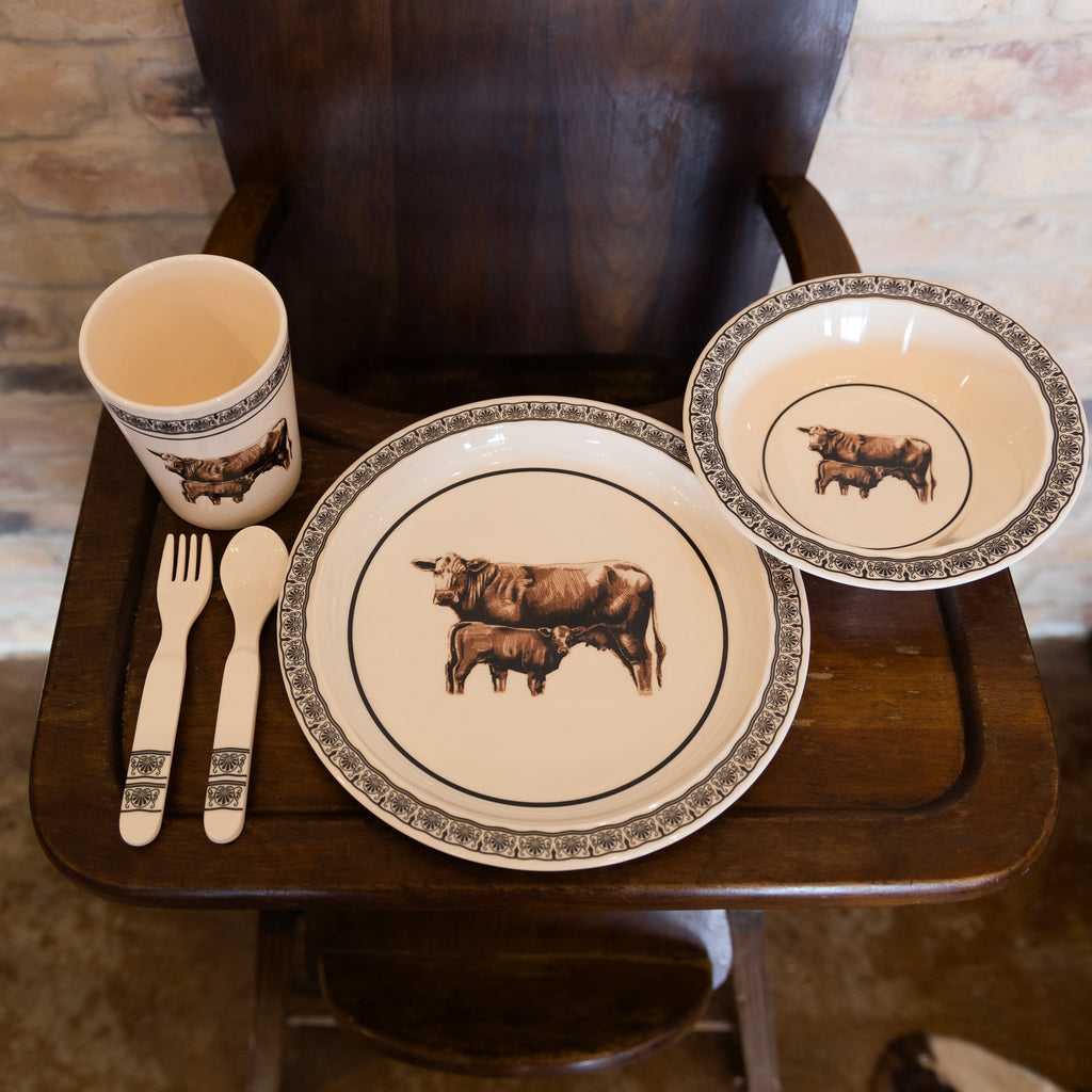 Cowkid Cow-Calf Pair 5-Piece Dinnerware Set, supplier view 3