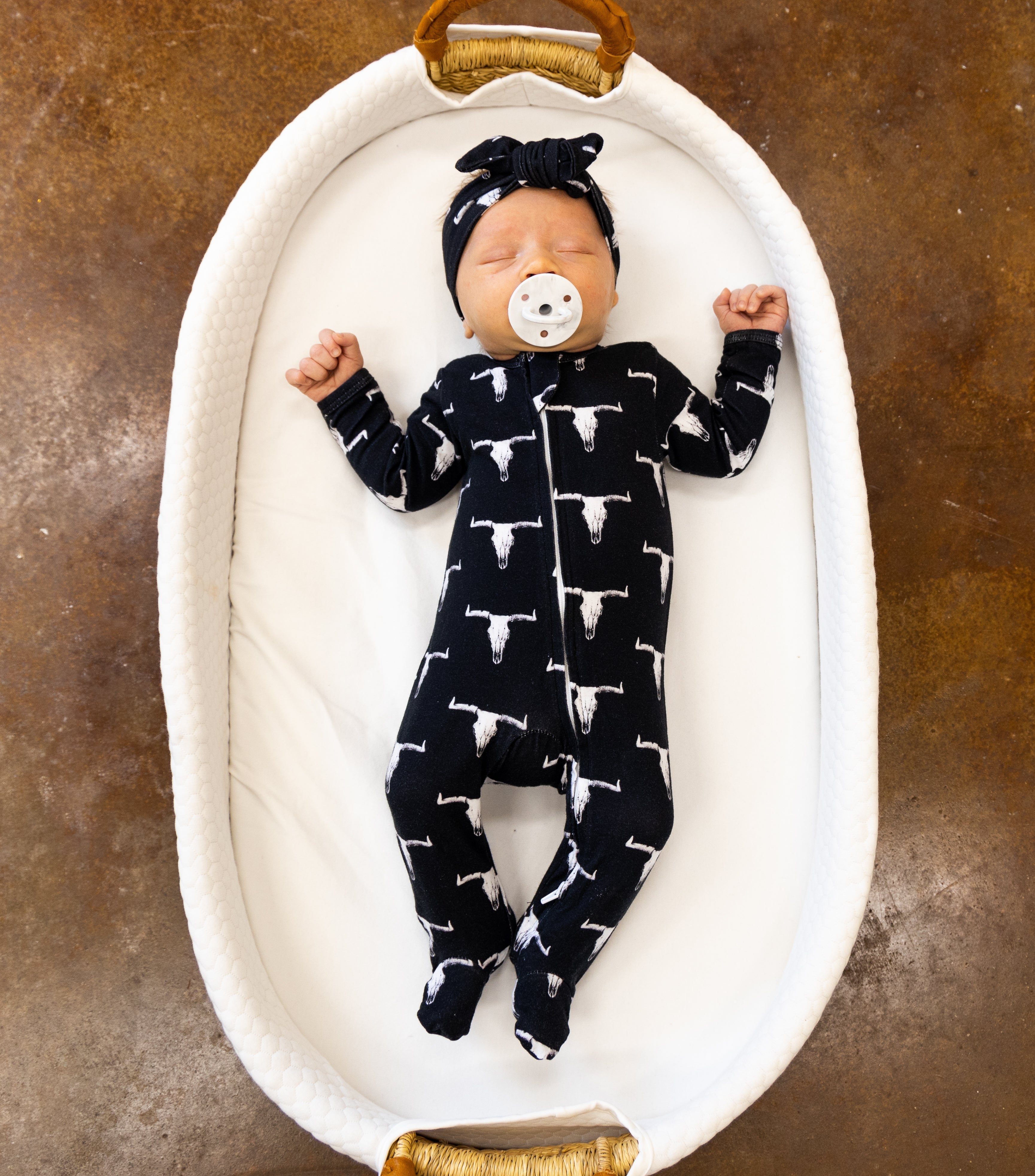 Cowkid Cow Skull Footed Jammies, supplier view 3