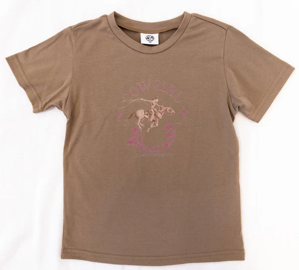 Cowkid Cowgirl Pink/Tan Kids' T-Shirt