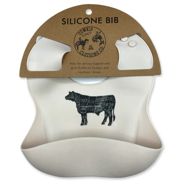 Cowkid Cream Beef Cuts Baby Bib