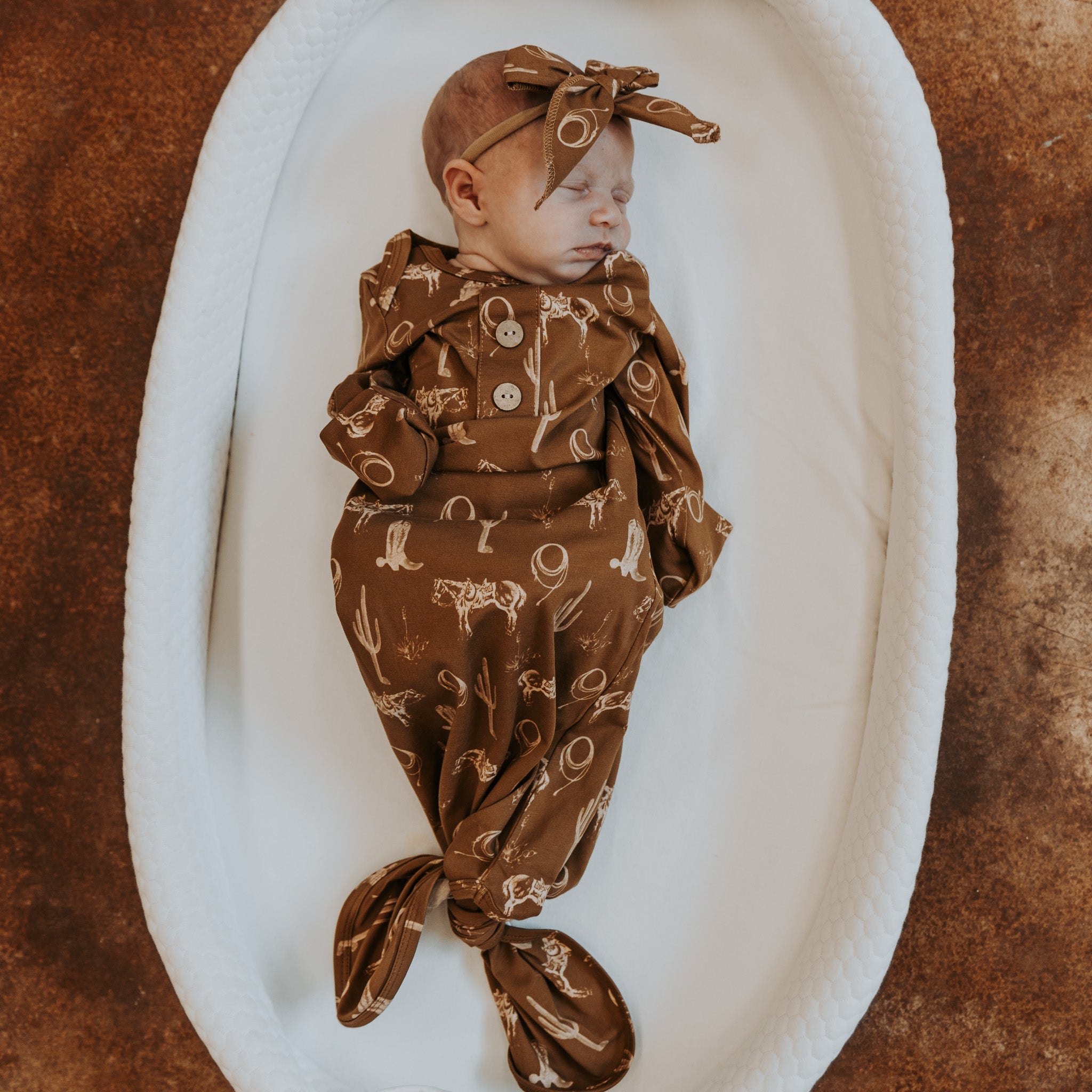 Cowkid Desert Dreams Baby Sleep Gown & Hat, supplier view 2