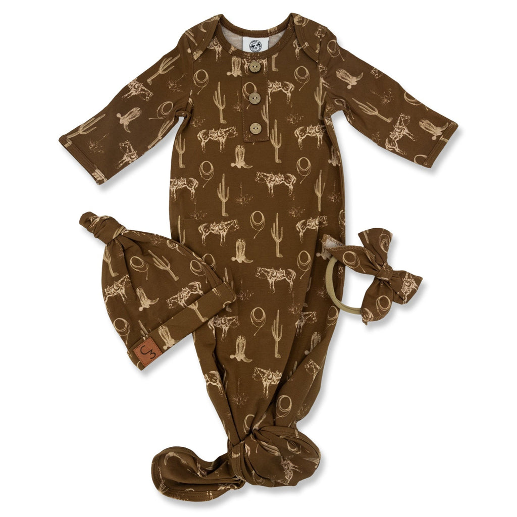 Cowkid Desert Dreams Baby Sleep Gown & Hat, supplier view 3