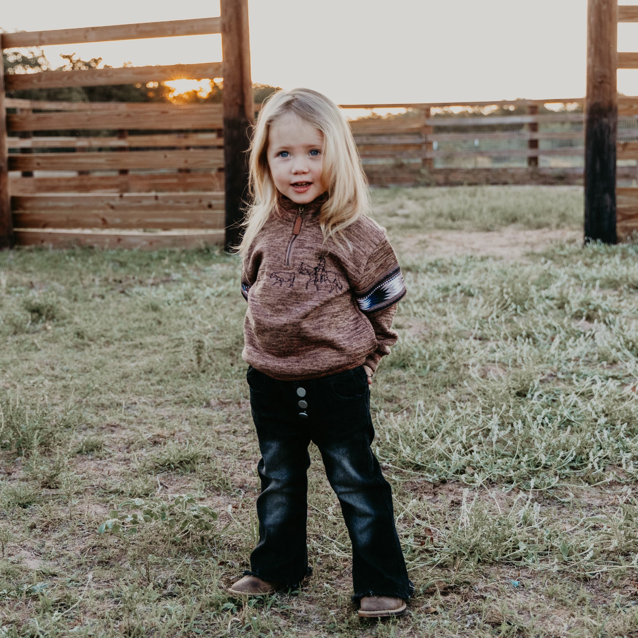Cowkid Faded Black Denim Bells, supplier view 3