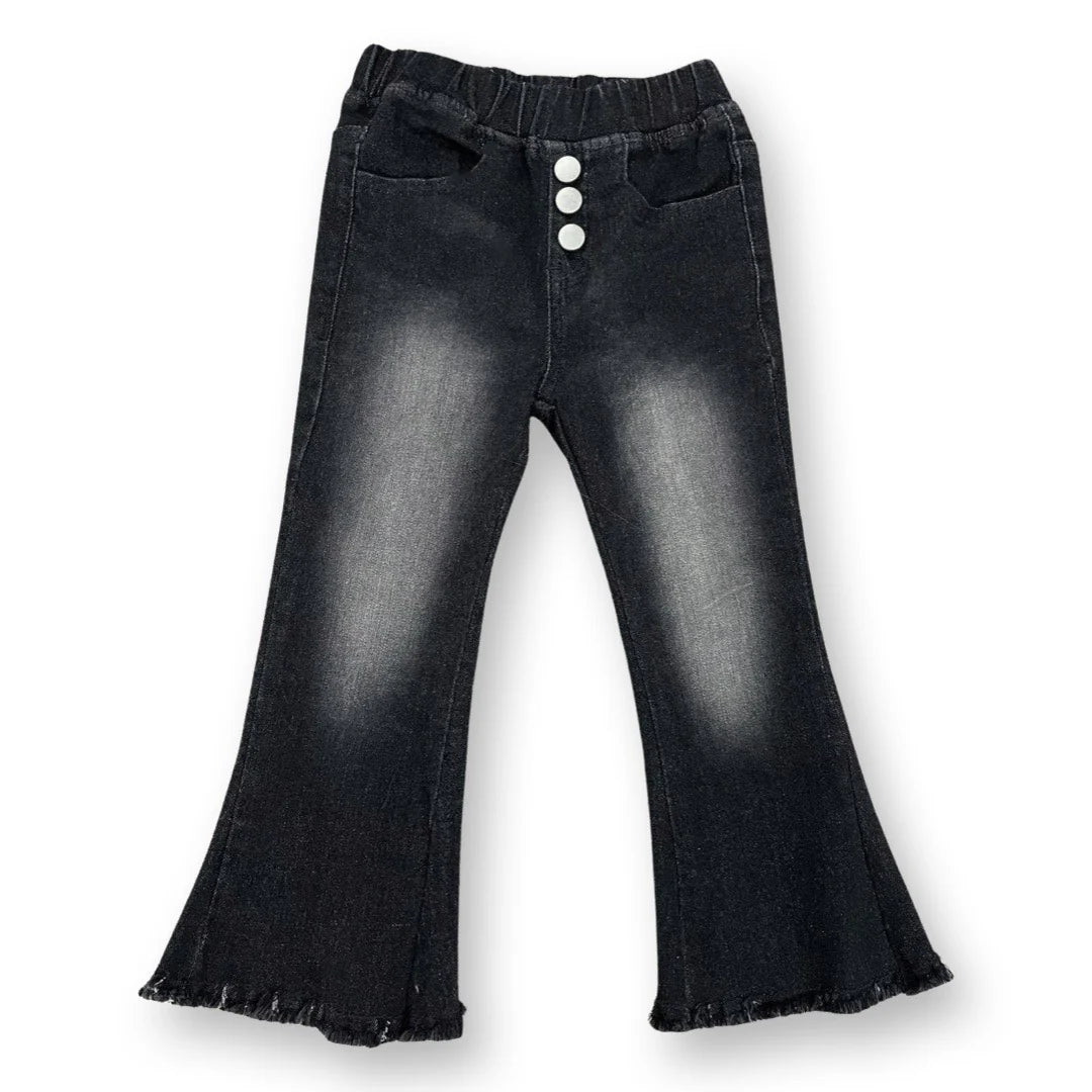 Cowkid Faded Black Denim Bells