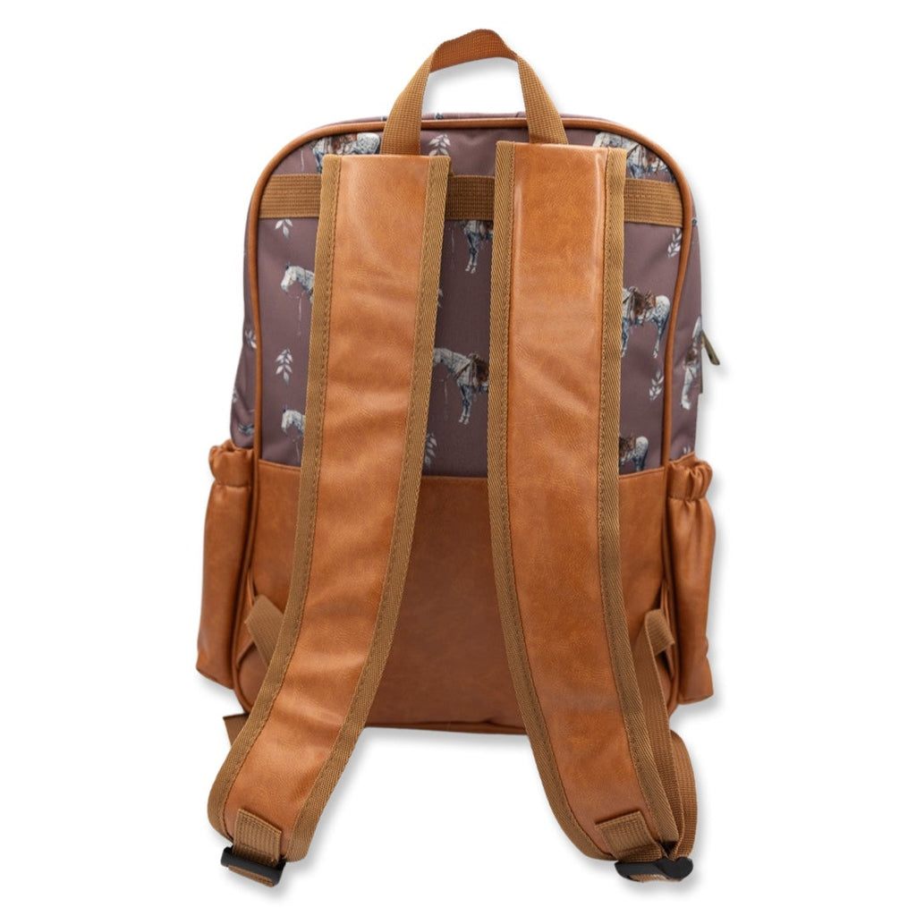 Cowkid Mauve Ranch Horse Backpack, supplier view 2