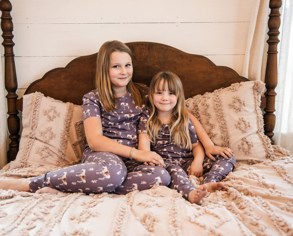 Cowkid Mauve Ranch Horse Short Sleeve Set, supplier view 2