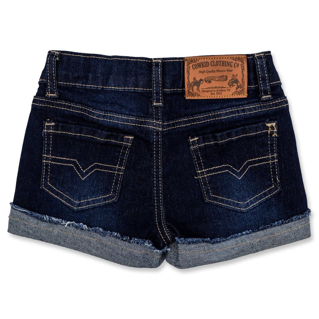 Cowkid Midnight Denim Youth Shorts, supplier view 2