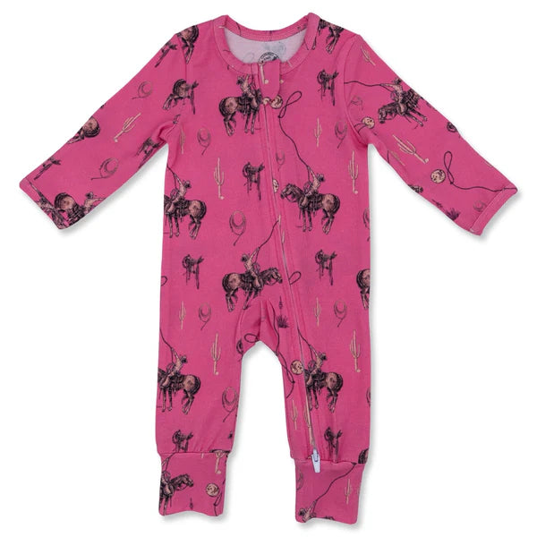 Cowkid Pink Rope the Moon Folding-Feet Jammies