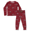 Cowkid Rope the Moon Maroon Long-Sleeve Pajama Set