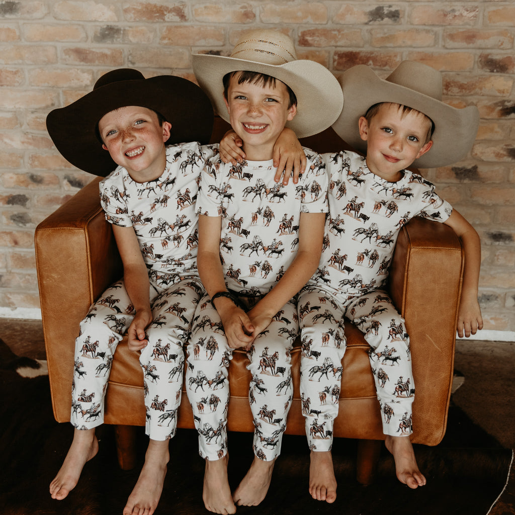 Cowkid Stop the Clock Short-Sleeve Pajama Set, supplier view 2