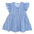 Cowkid Vintage Blue Stripe Flutter Dress