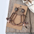 Cutout Western Boots Rhinestone Post Drop Earrings