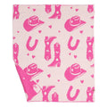Cowboy Throw Blanket Pink or Blue