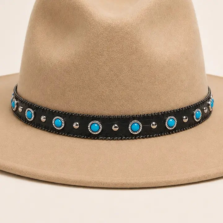 Turquoise Studded Western Cowboy Hat Band
