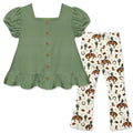 Girls Cactus Flare Leggings Set