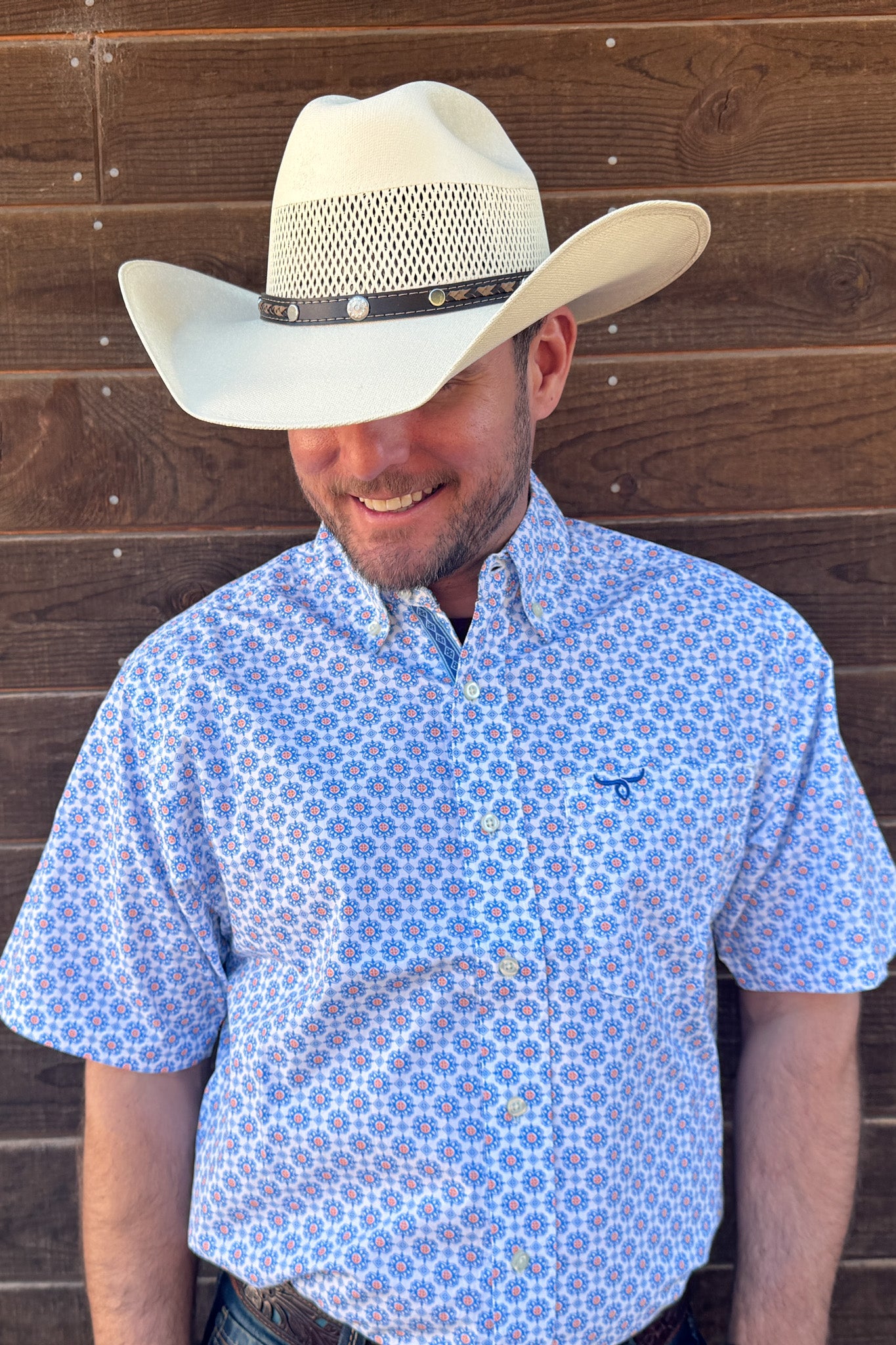 Drover Coyote Short-Sleeve Cotton Western Shirt, product view 2