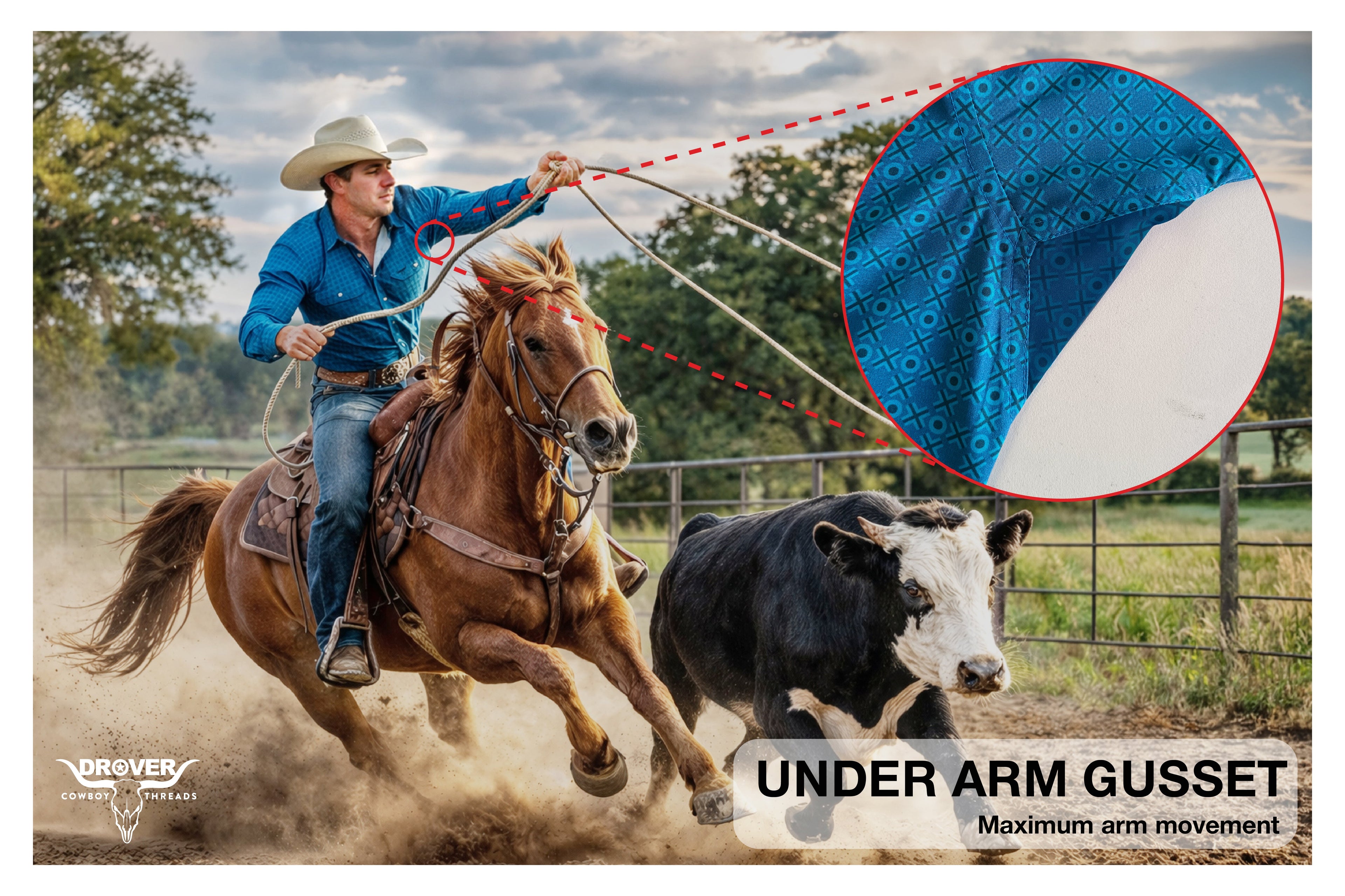 Drover Havoc Long-Sleeve Cotton Western Shirt, product view 3