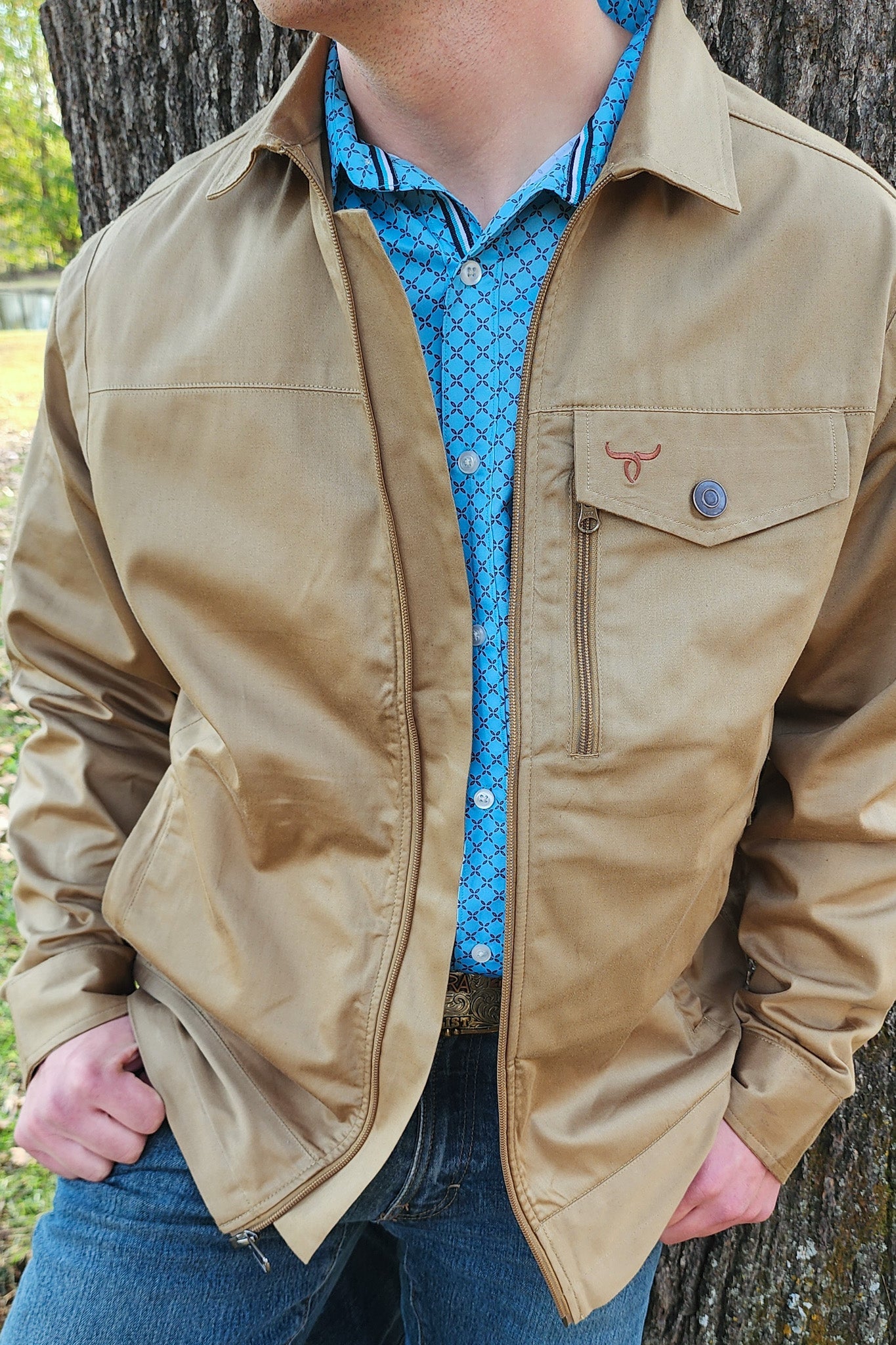 Drover Khaki Concealed Carry Softshell Jacket, product view 3