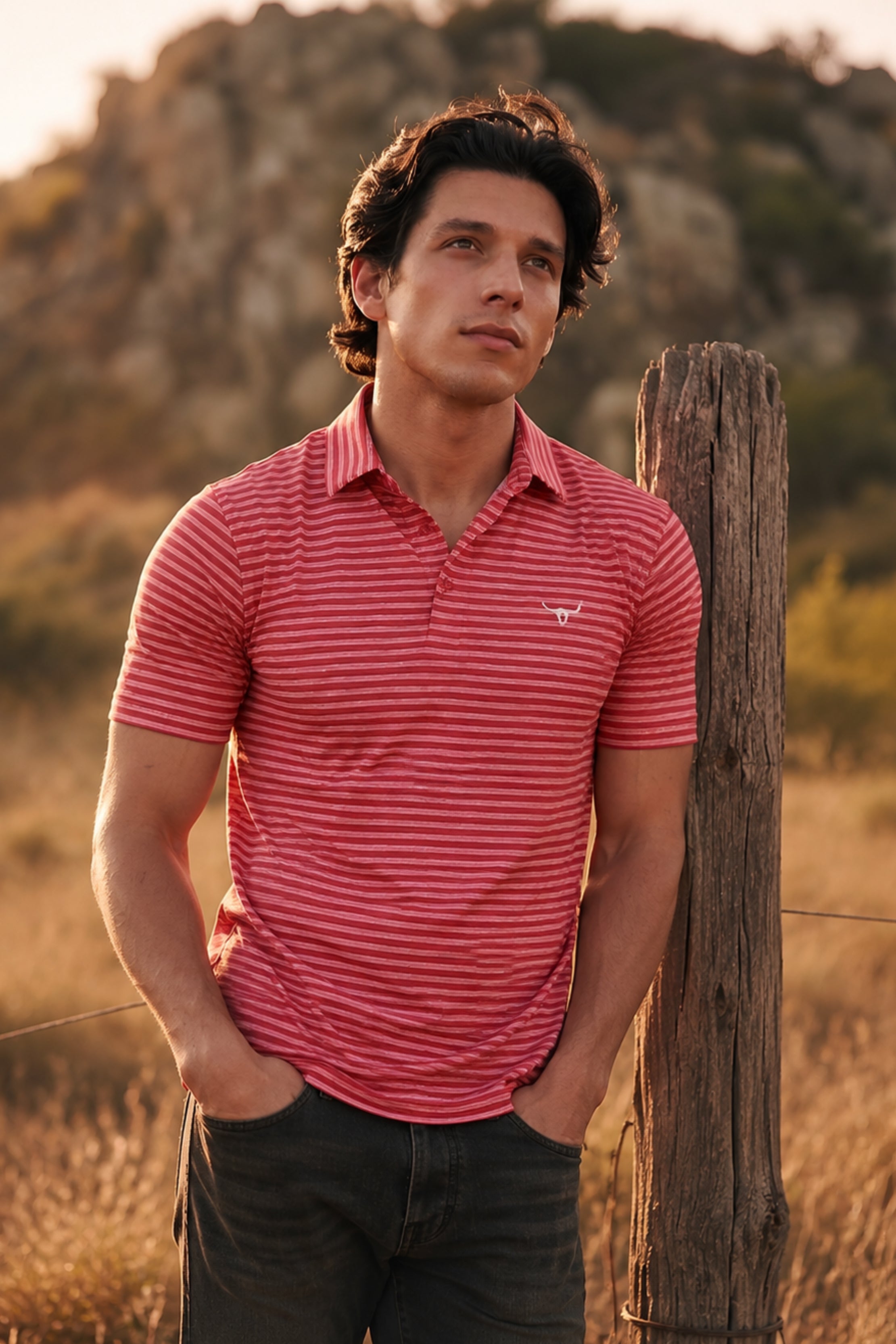 Drover Rusty Spur Stretch Performance Polo, product view 3