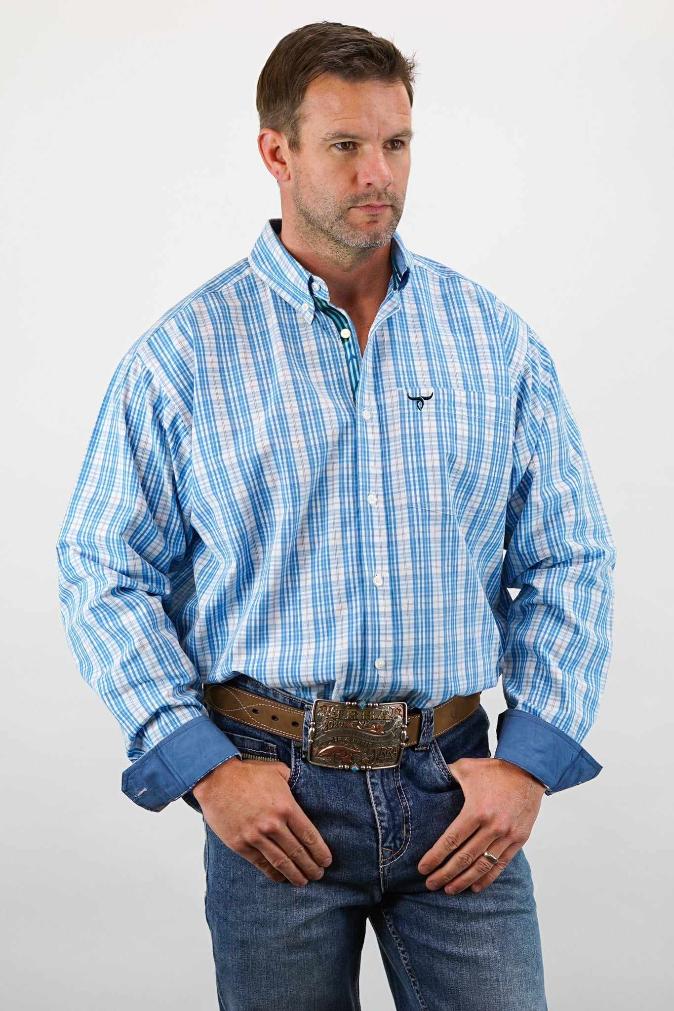 Drover Savanna Long-Sleeve Cotton Western Shirt, product view 2