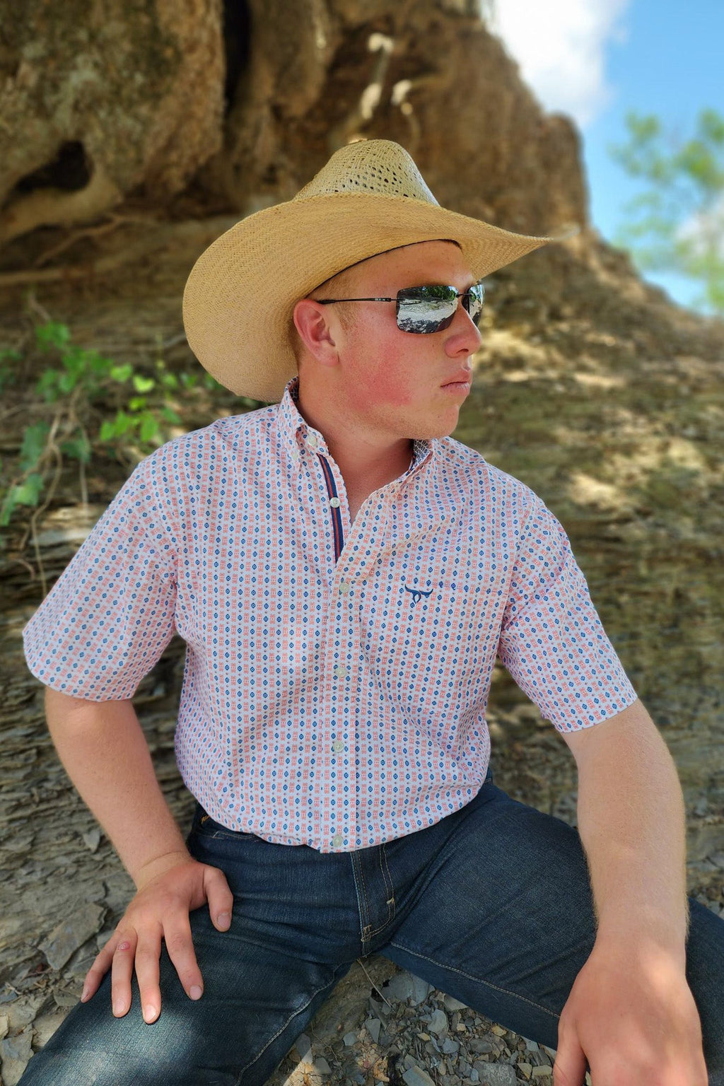 Drover Vaquero Short-Sleeve Cotton Western Shirt, product view 2