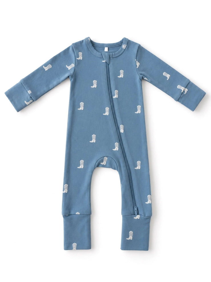 Cowboy Boots Organic Cotton 2-Way Zip Romper