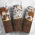Tooled Tumbler Cow Print