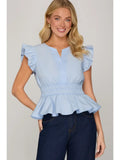 V Neck Woven Top