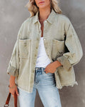 Long Sleeves Solid Green Ladies Daily Coat