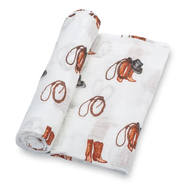 Life Is Better in Boots Western Baby Muslin Swaddle Blanket