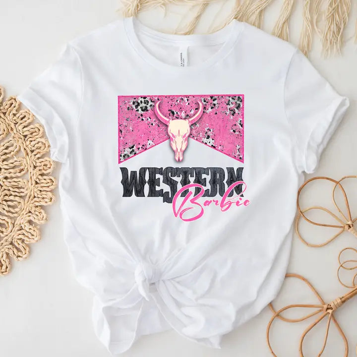 Barbie Leopard Western Graphic Tee