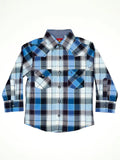 Blue Plaid Western Long Sleeve Snap Shirts