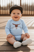 FL Grit Baby Rowdy Long-Sleeve Onesie in Light Blue