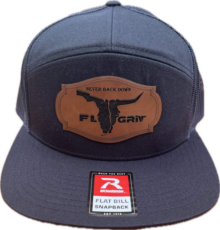 FL Grit Navy Richardson 168 Leather Bull Patch Hat