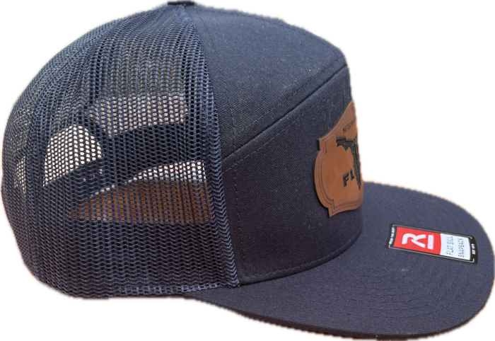 FL Grit Navy Richardson 168 Leather Bull Patch Hat - view 8
