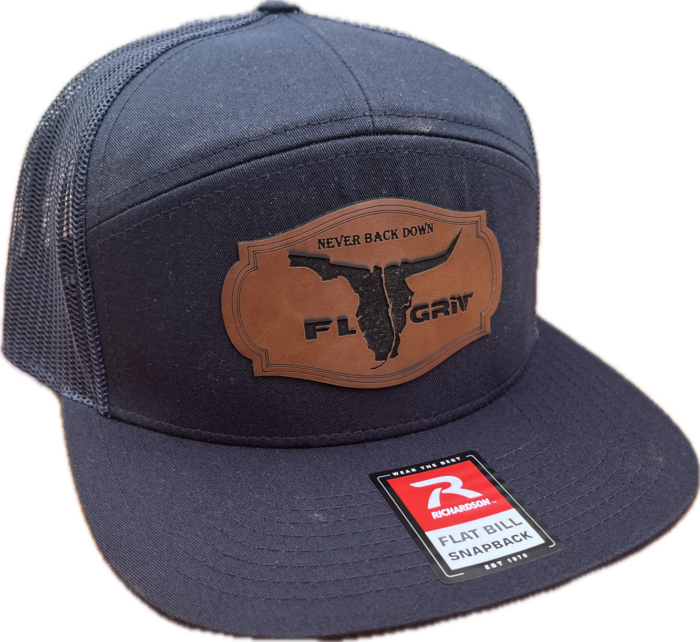 FL Grit Navy Richardson 168 Leather Bull Patch Hat - view 9