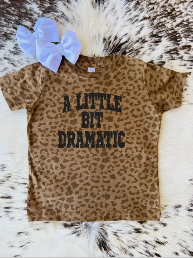 Girls' brown leopard A Little Bit Dramatic Western top
