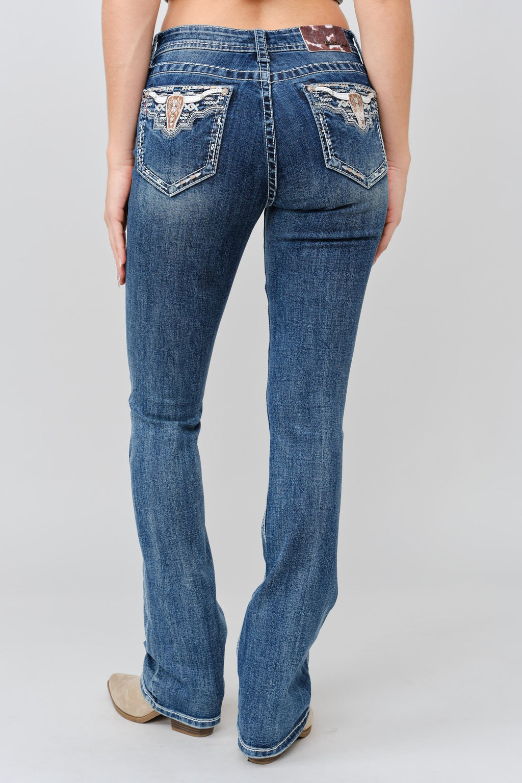 Grace in LA EB-S901 mid-rise bootcut fit, back view